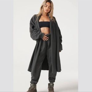 Joah Brown Oversized Cardigan Washed Black French Terry